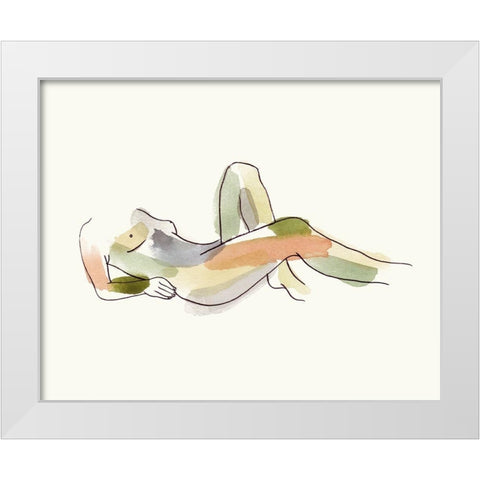 Nude I White Modern Wood Framed Art Print by Wang, Melissa