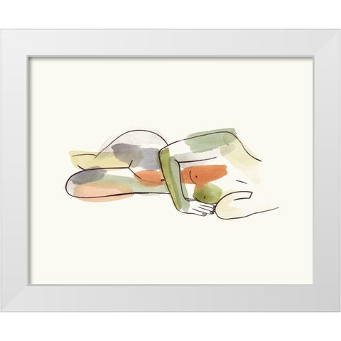 Nude II White Modern Wood Framed Art Print by Wang, Melissa