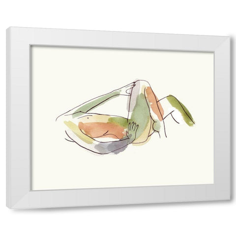 Nude III White Modern Wood Framed Art Print by Wang, Melissa