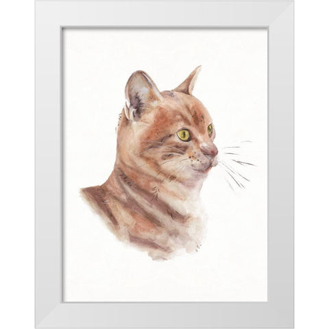 Orange Cat I White Modern Wood Framed Art Print by Wang, Melissa