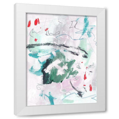 Rouge Splash I White Modern Wood Framed Art Print by Wang, Melissa