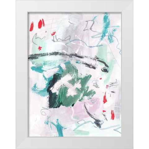 Rouge Splash I White Modern Wood Framed Art Print by Wang, Melissa