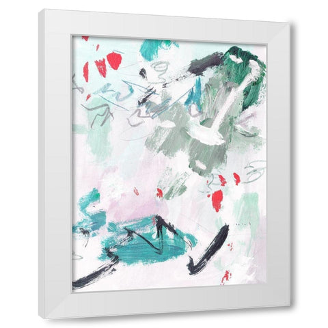 Rouge Splash II White Modern Wood Framed Art Print by Wang, Melissa