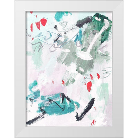 Rouge Splash II White Modern Wood Framed Art Print by Wang, Melissa