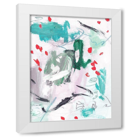 Rouge Splash III White Modern Wood Framed Art Print by Wang, Melissa