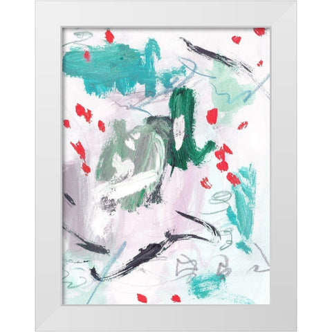 Rouge Splash III White Modern Wood Framed Art Print by Wang, Melissa