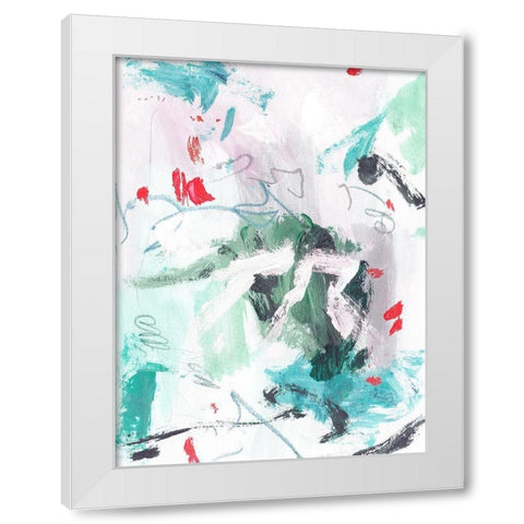 Rouge Splash IV White Modern Wood Framed Art Print by Wang, Melissa