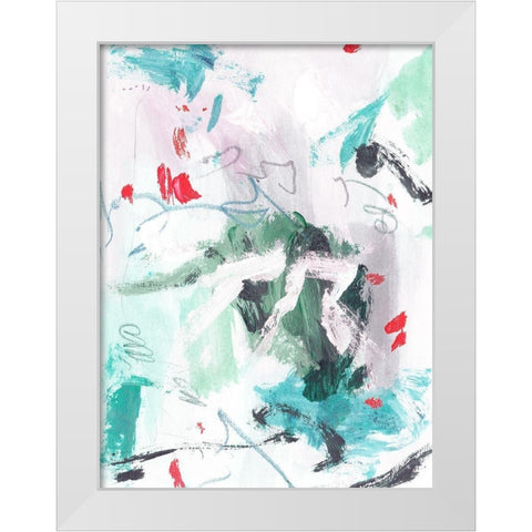 Rouge Splash IV White Modern Wood Framed Art Print by Wang, Melissa