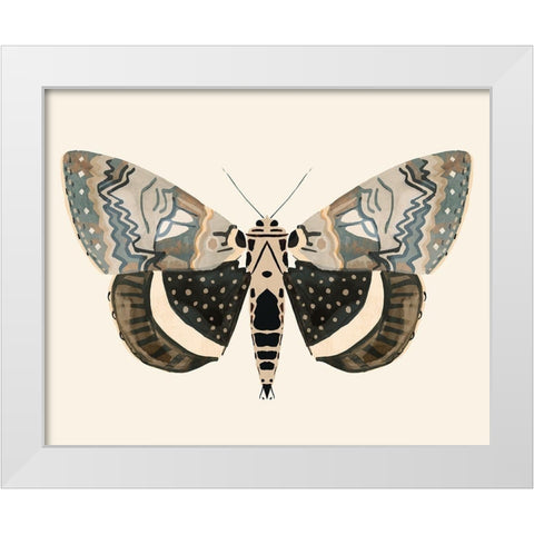 Neutral Moth I White Modern Wood Framed Art Print by Barnes, Victoria