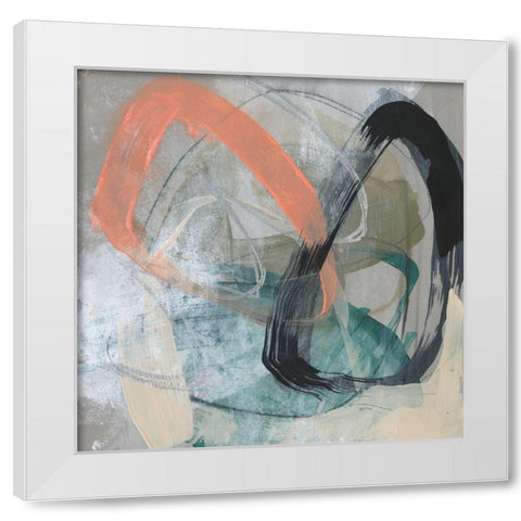 Converging Loops I White Modern Wood Framed Art Print by Goldberger, Jennifer