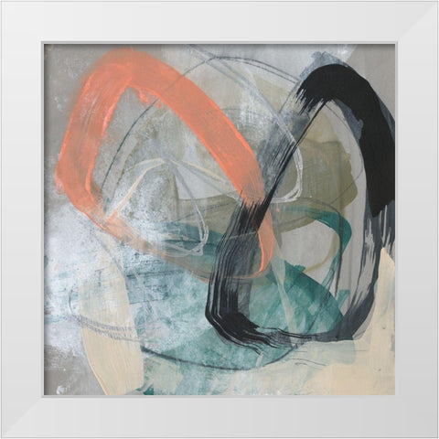 Converging Loops I White Modern Wood Framed Art Print by Goldberger, Jennifer