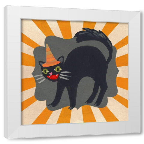 Halloween Carnival I White Modern Wood Framed Art Print by Vess, June Erica