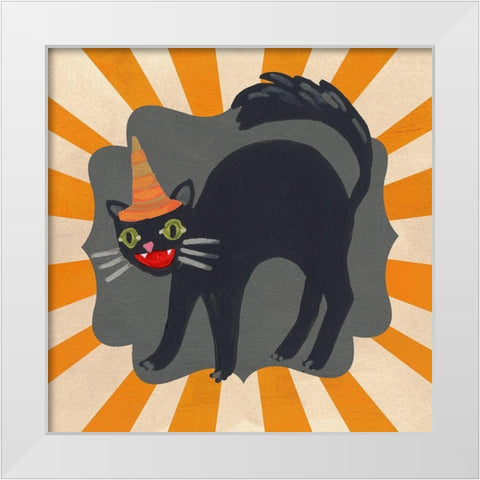 Halloween Carnival I White Modern Wood Framed Art Print by Vess, June Erica