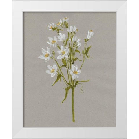 White Field Flowers II White Modern Wood Framed Art Print by Goldberger, Jennifer