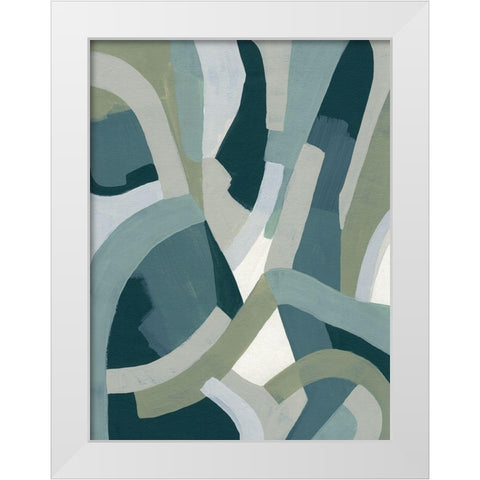 Limestone Puzzle II White Modern Wood Framed Art Print by Vess, June Erica