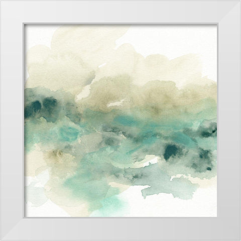 Mountain Haze I White Modern Wood Framed Art Print by Vess, June Erica