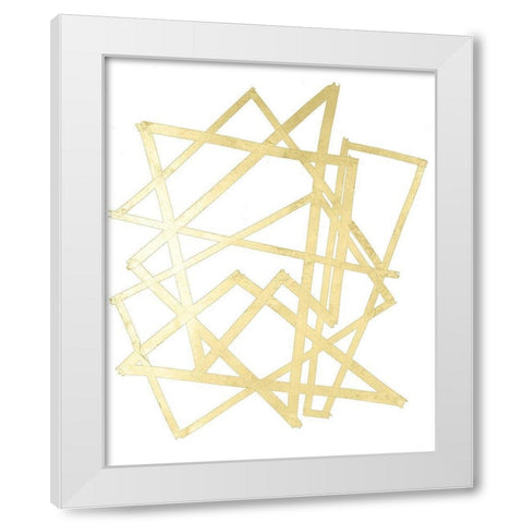 Golden Techno I White Modern Wood Framed Art Print by Lam, Vanna