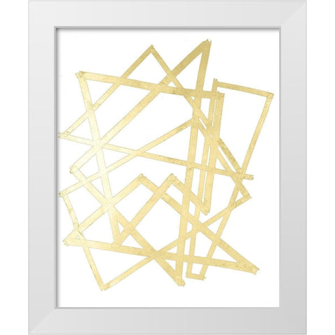 Golden Techno I White Modern Wood Framed Art Print by Lam, Vanna