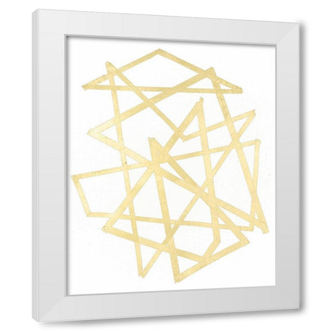 Golden Techno III White Modern Wood Framed Art Print by Lam, Vanna