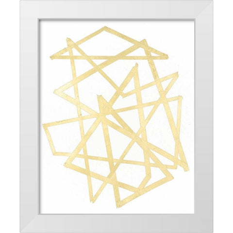 Golden Techno III White Modern Wood Framed Art Print by Lam, Vanna