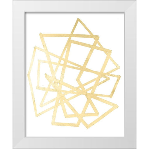 Golden Techno IV White Modern Wood Framed Art Print by Lam, Vanna