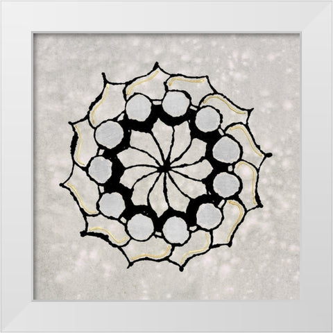 Pulp Mandala III White Modern Wood Framed Art Print by Vision Studio