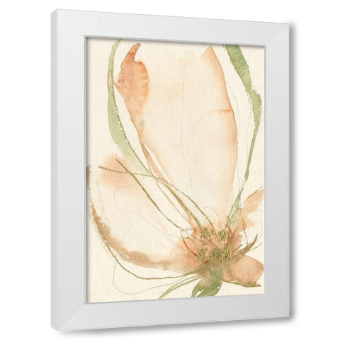 Petal Sketches I White Modern Wood Framed Art Print by Goldberger, Jennifer