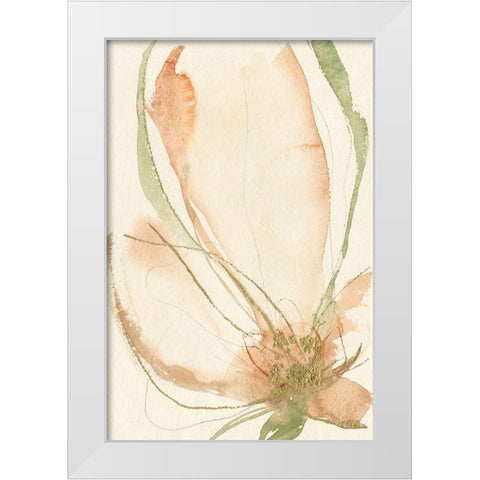 Petal Sketches I White Modern Wood Framed Art Print by Goldberger, Jennifer