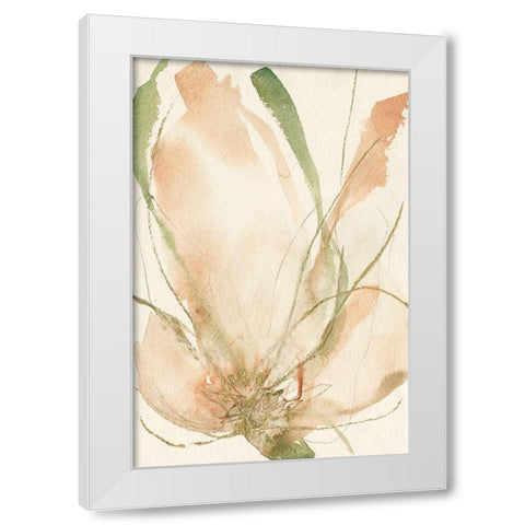 Petal Sketches II White Modern Wood Framed Art Print by Goldberger, Jennifer