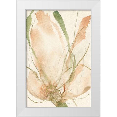 Petal Sketches II White Modern Wood Framed Art Print by Goldberger, Jennifer