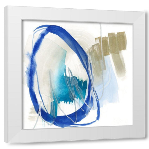 Cobalt Surround I White Modern Wood Framed Art Print by Goldberger, Jennifer