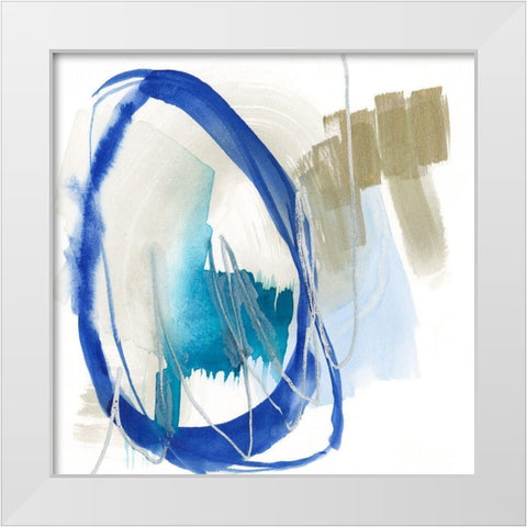 Cobalt Surround I White Modern Wood Framed Art Print by Goldberger, Jennifer