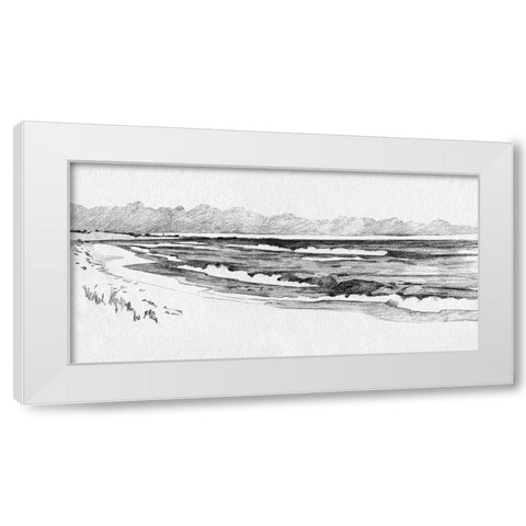 Quiet Ocean Sketch I White Modern Wood Framed Art Print by Caroline, Emma
