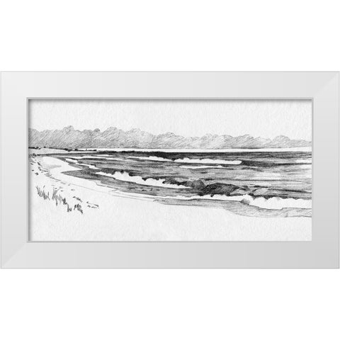Quiet Ocean Sketch I White Modern Wood Framed Art Print by Caroline, Emma