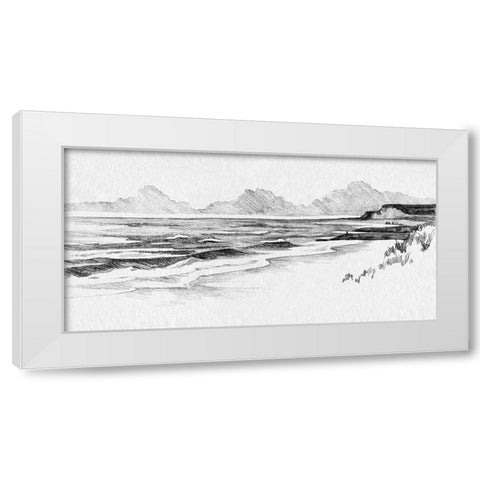 Quiet Ocean Sketch II White Modern Wood Framed Art Print by Caroline, Emma
