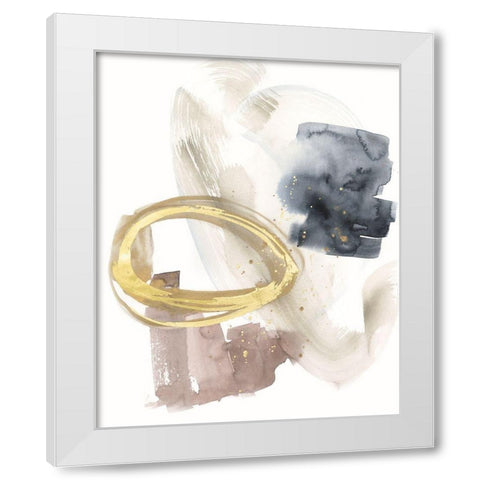 Golden Ring I White Modern Wood Framed Art Print by Goldberger, Jennifer