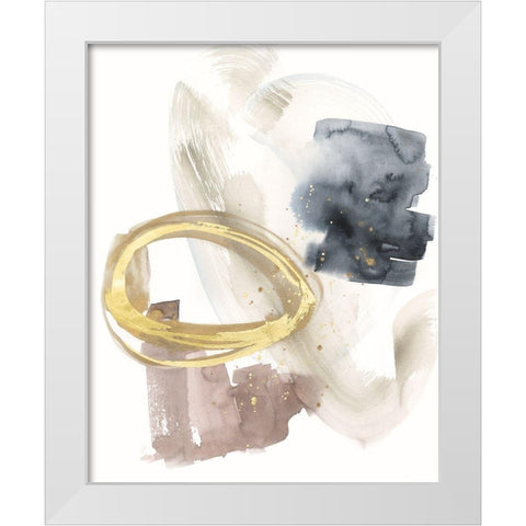 Golden Ring I White Modern Wood Framed Art Print by Goldberger, Jennifer