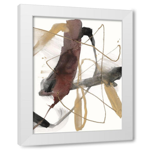 Burgundy Interjection II White Modern Wood Framed Art Print by Goldberger, Jennifer