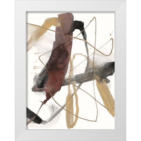 Burgundy Interjection II White Modern Wood Framed Art Print by Goldberger, Jennifer