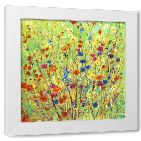 Wildflower Patch II White Modern Wood Framed Art Print by OToole, Tim