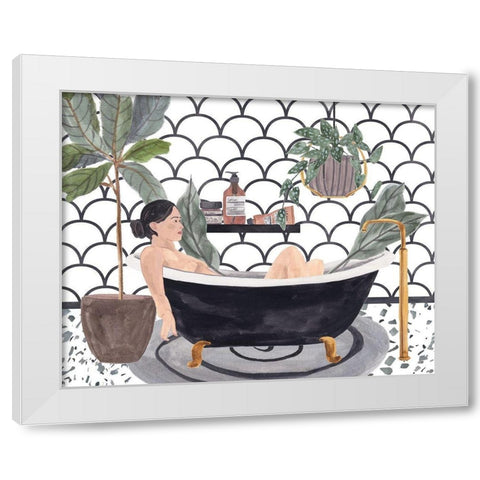 Meeting Myself II White Modern Wood Framed Art Print by Wang, Melissa