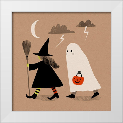 Graphic Halloween III White Modern Wood Framed Art Print by Barnes, Victoria