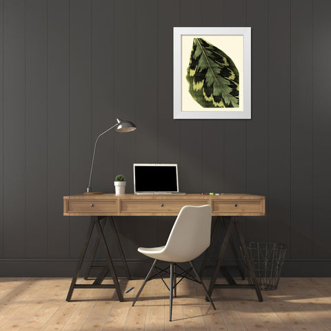 Grandiose Leaves I White Modern Wood Framed Art Print by Vision Studio