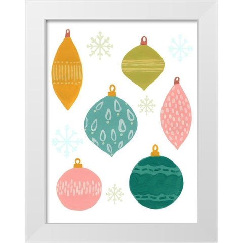 Modern Holiday II White Modern Wood Framed Art Print by Vess, June Erica