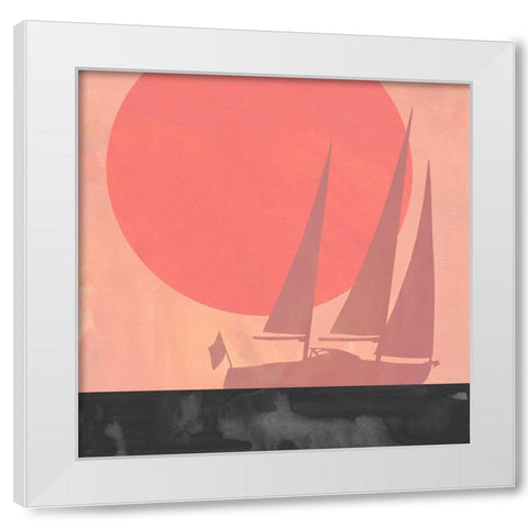 Deep Sea Sunset I White Modern Wood Framed Art Print by Green, Jacob