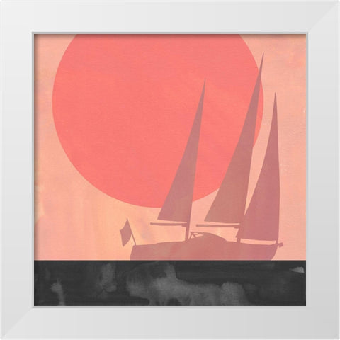 Deep Sea Sunset I White Modern Wood Framed Art Print by Green, Jacob