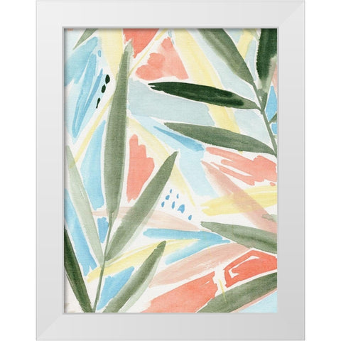 Tropical Impression II White Modern Wood Framed Art Print by Warren, Annie
