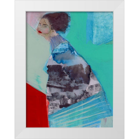 Walking Woman III White Modern Wood Framed Art Print by Cartissi