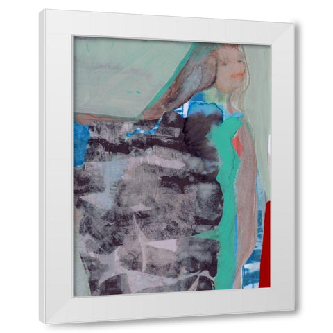 Walking Woman IV White Modern Wood Framed Art Print by Cartissi