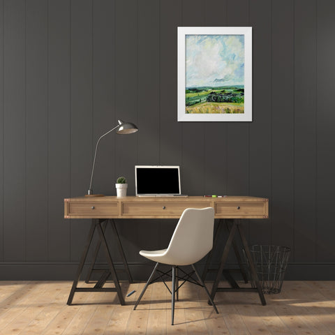 Mount Jeez Overlook II White Modern Wood Framed Art Print by Evelia Designs